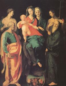 Jacopo Pontormo The Virgin and Child with Four Saints and the Good Thief with (mk05) Sweden oil painting art